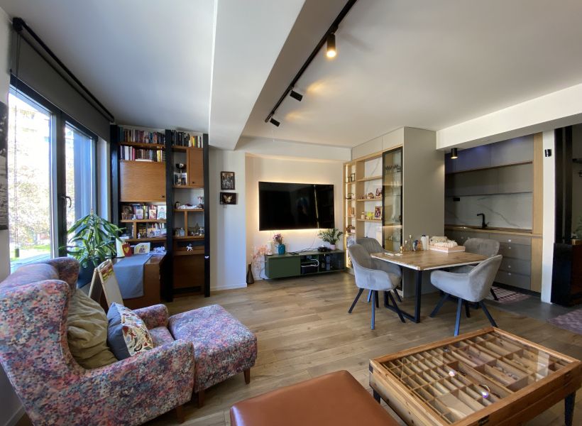 Fully equipped kitchen at Apex Apartments with modern appliances and dining area